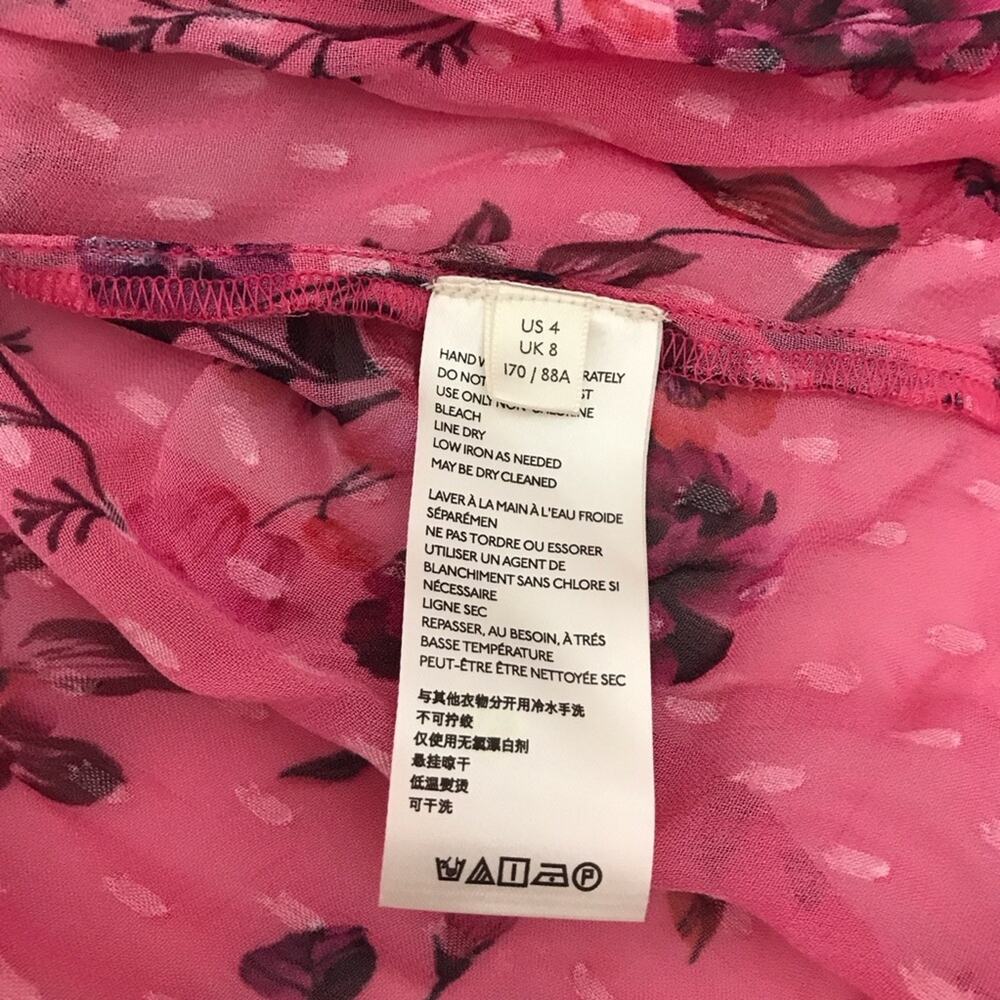 Anthropologie Dip-Dyed White to Pink Floral Midi Dress - Picture 7 of 8